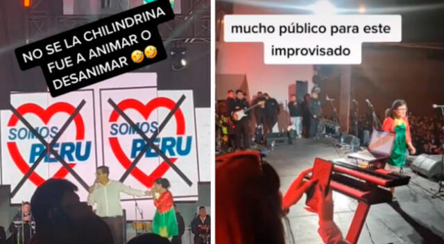 Chilindrina huachana fue abucheada al salir al frente de un mitin por las elecciones municipales.