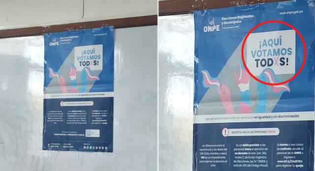 El peruano acudió a votar y vio un afiche de la ONPE con lenguaje inclusivo por lo que subió la foto a Twitter.