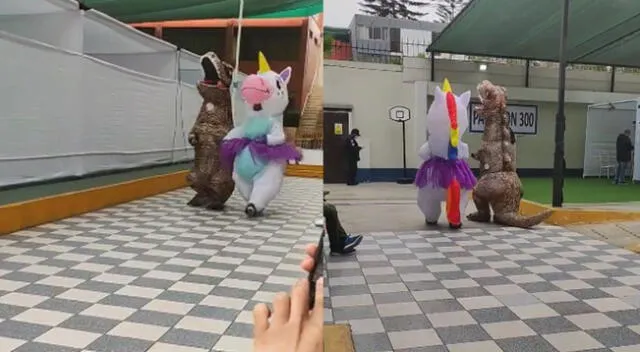 Singular escena de unicornio y dinosaurio en Elecciones 2022 se hizo viral en TikTok.