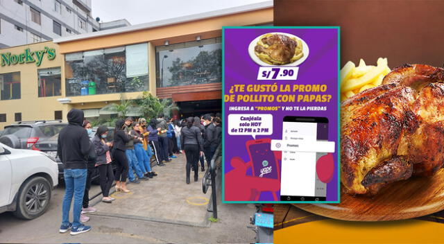 Ciudadanos hicieron largas colas  para comprar su 1/4 de pollo a solo S/ 7, 90 por Yape.