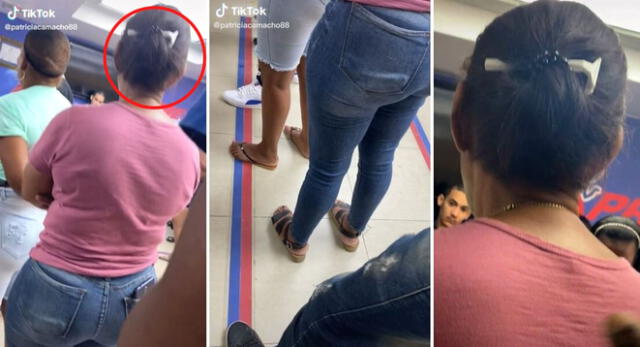 La señora se puso un afeitador como gancho para sostener su cabello y es viral en TikTok.