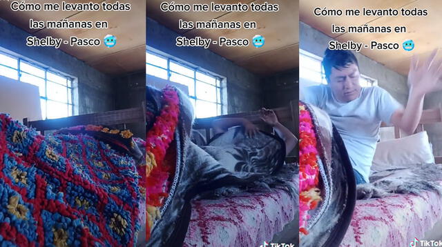 El peruano que vive en Pasco mostró cómo la pasa mientras duerme y se volvió viral en TikTok.