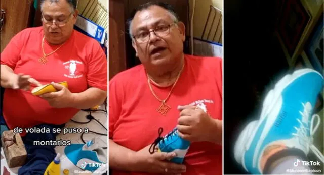 La hija mostró a sus seguidores en TikTok cómo su padre le hizo unas zapatillas personalizadas y se volvió viral.