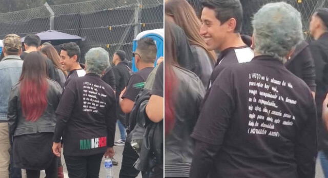 La mujer fue al concierto para homenajear a su hijo fallecido con una camiseta que le dedicaba unas palabras.