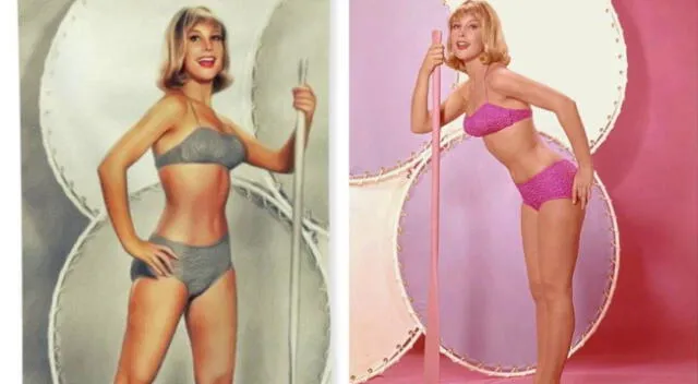 Barbara Eden posando en su juventud.