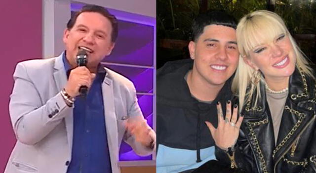 El conductor Ricardo Rondón pide a la cantante Leslie Shaw y su prometido 'El Prefe' primero que gocen su amor.