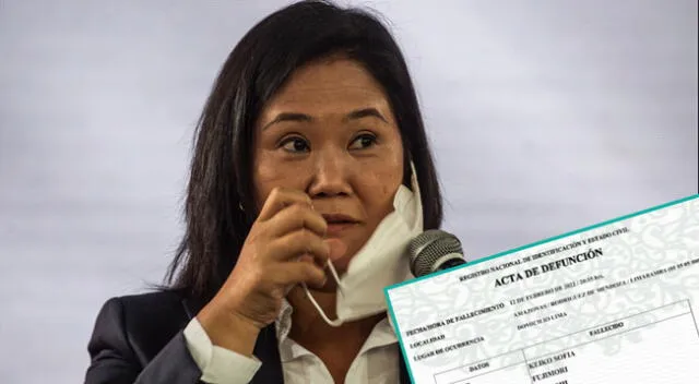 Keiko Fujimori se suma a la lista de políticos con acta de defunción en Reniec.