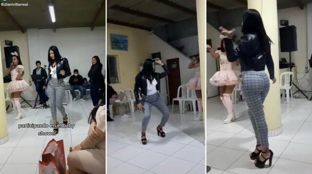 Joven la rompe con sus pasos de baile en baby shower, la escena se ha vuelto viral en las redes sociales.