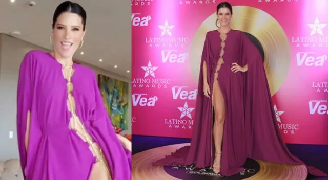María Pía alborotó la farándula con su curioso vestido en los Latino Show Awards 2022