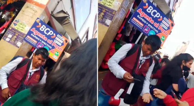 Se hizo viral en la red social TikTok un señor que hace de cajero automático en Lima.