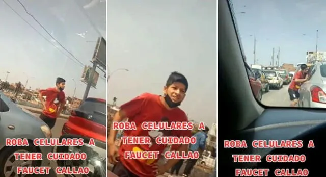 El muchacho fue captado por un peruano que estaba en el tráfico de la Av. Faucett y se volvió viral en TikTok.