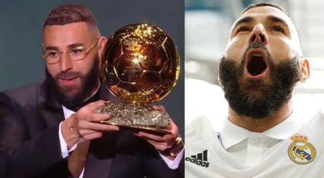 Zinedine Zidane fue el encargado de entregar el Balón de Oro al mejor jugador Karim Benzema.