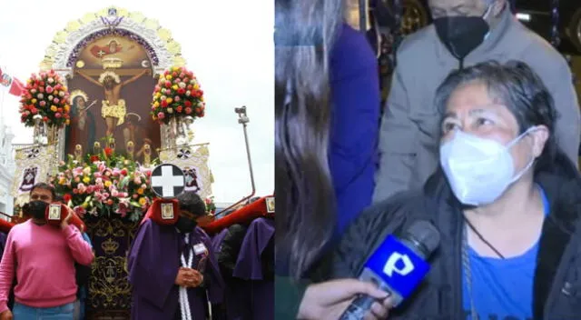 Fieles llegan a la iglesia Las Nazarenas para ver la procesión del Señor de los Milagros