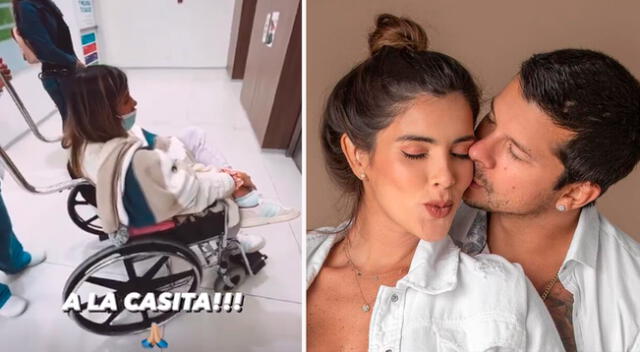 Korina Rivadeneira salió de clínica con su bebé.