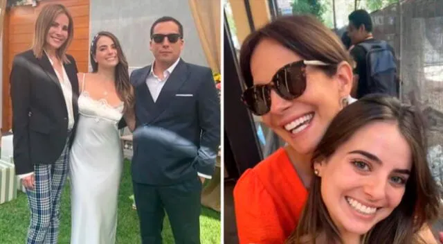 Karina Calmet feliz por boda de su hija.