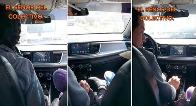 El peruano fue captado en una singular escena mientras hacía taxi colectivo y es viral en TikTok.