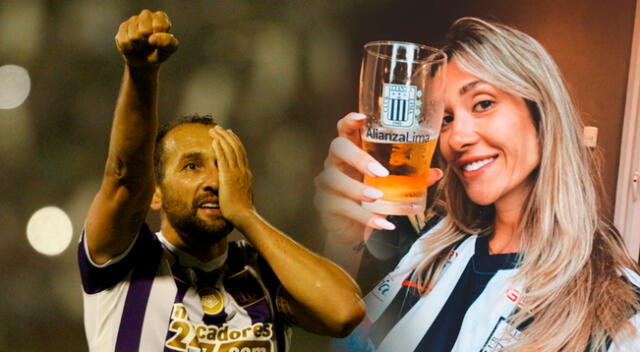 Hernán Barcos: su esposa Giuli Cunha destapó una cerveza y celebró la victoria blanquiazul.