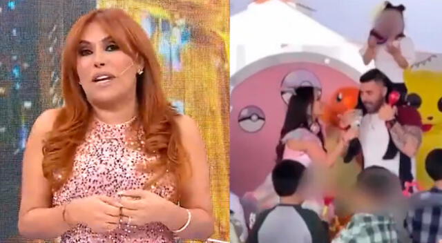 La conductora Magaly Medina no dudó en exponer a Andrea San Martín que todo en la fiesta de su hija era canje, por la exposición de las marcas.