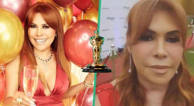 Magaly Medina se luce en su alfombra roja al mismo estilo que los premios Óscar y revela: "Ayer hicieron mi vestido"