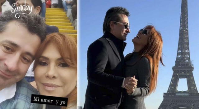 Alfredo Zambrano y Magaly Medina se lucen enamorados.