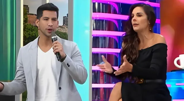 En América Espectáculos se emitió una nota sobre los concursantes de El Gran Show, y Rebeca Escribens le echó flores a Santiago Suárez.
