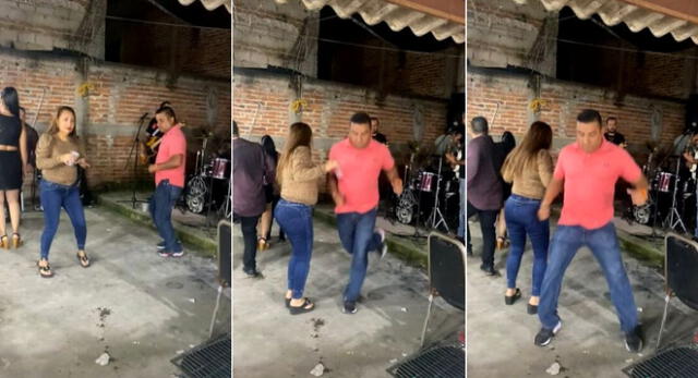 La particular escena fue captado por un invitado que no paraba de reírse de los pasitos del señor y es viral en TikTok.