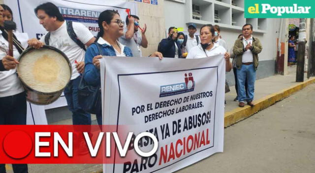 Sindicato del Reniec acatan paro para hoy miércoles 2 y jueves 3 de noviembre.