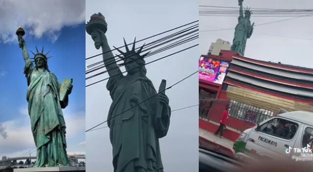 Llamativa escena grabada sobre la Estatua de la Libertad en Lima ha generado diversos comentarios en TikTok.