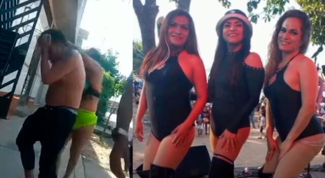 Integrante de Las Sexys Charapitas de la Selva se pelea en la calle.
