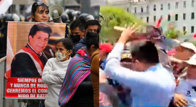 Manifestantes piden cierre del Congreso mediante agresiones a periodistas.