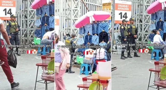 Los policías peruanos fueron vistos con dos chicas en singular situación y usuarios en TikTok los vacilan.