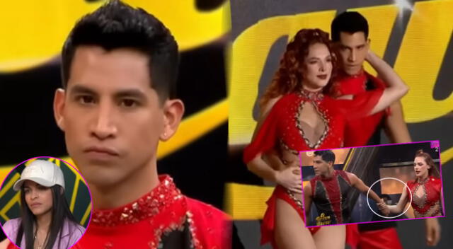 Santiago Suárez RECHAZA mano de su bailarina tras atenta mirada de Raysa Ortiz.