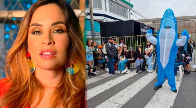 Ethel Pozo espera que fánaticos en cola para segundo concierto de Bad Bunny, logren ingresar.