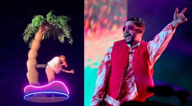 Bad Bunny impactó a fans al volar sobre una plamera mientras cantaba 'La canción'