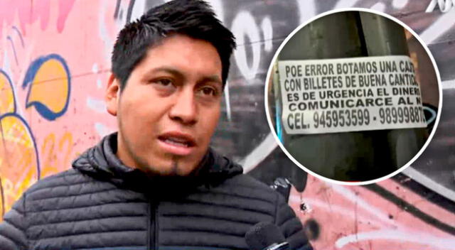El emprendedor pide ayuda para hallar los S/ 5.000 que botó por error en el Cercado de Lima.