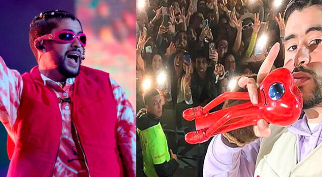 Bad Bunny emociona a fan peruano al tomarse selfie con su celular y seguridad aprovechó en posar