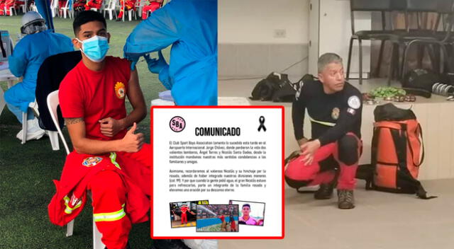 Ángel Torres y Nicolás Santa Gadea, los bomberos aeronáuticos fallecidos.