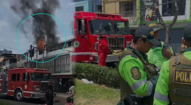 Bomberos acudieron a la emergencia para controlar el fuego en una casa de La Victoria.