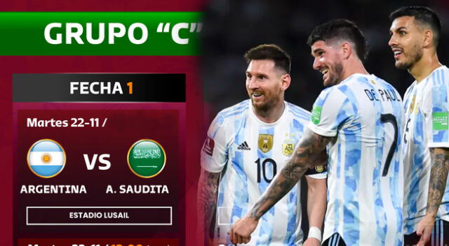 Argentina vs. Arabia Saudita: conoce los horarios y dónde ver el partido.
