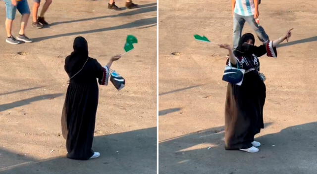 Mujer musulmana no pudo festejar como todos los hinchas de Arabia Saudita.