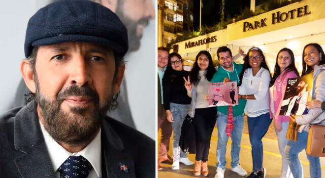 Fans buscar a Juan Luis Guerra en su hotel.