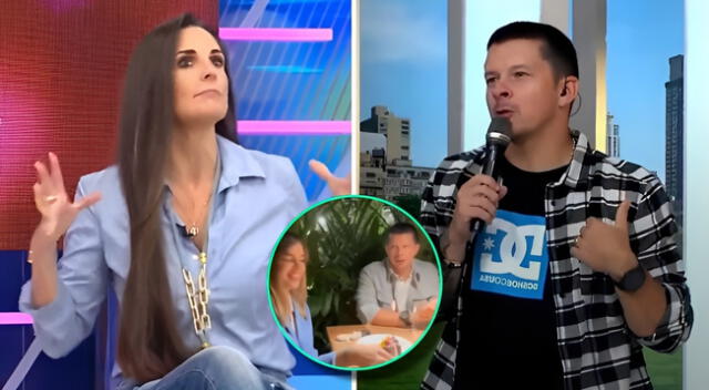 Korina Rivadeneira celebró su cumpleaños junto a Mario Hart y la expresión que este habría puesto no le gustó nada a Rebeca Escribens.