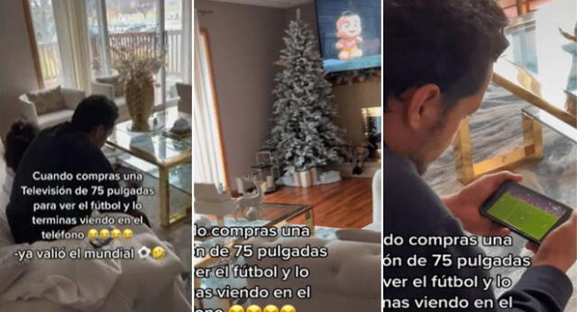 El señor compró una televisión grande para ver e Mundial Qatar 2022, pero sucedió algo particular y es tendencia en TikTok.