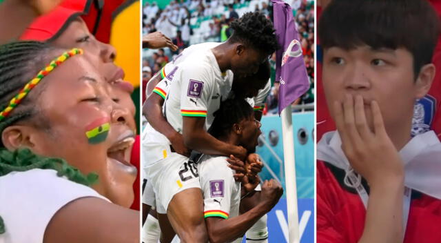 Ghana festeja la victoria parcial ante Corea del Sur.
