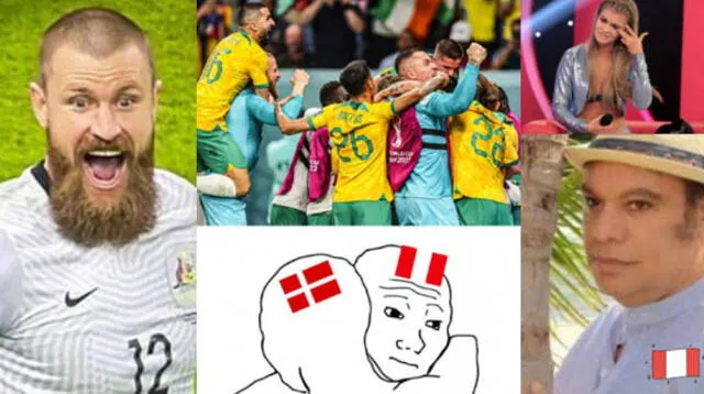 Usuarios invadieron las redes sociales con memes del partido Australia vs. Dinamarca.