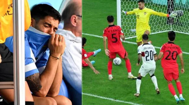 Uruguay ganaba 2-0 a Ghana, pero gol de Corea del Sur ante Portugal lo dejó fuera de carrera.