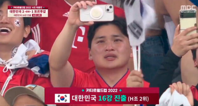 Los hinchas de Corea del Sur celebraron junto al equipo.