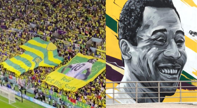 Banderazo de los brasieños en honor a Pelé