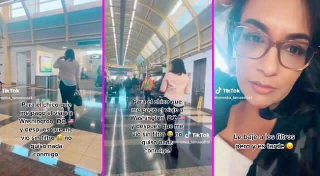 La joven no imaginó que su novio la dejaría sola en el aeropuerto.