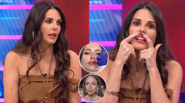 Rebeca Escribens compara sus labios con el de Flavia Laos y Sheyla Rojas.